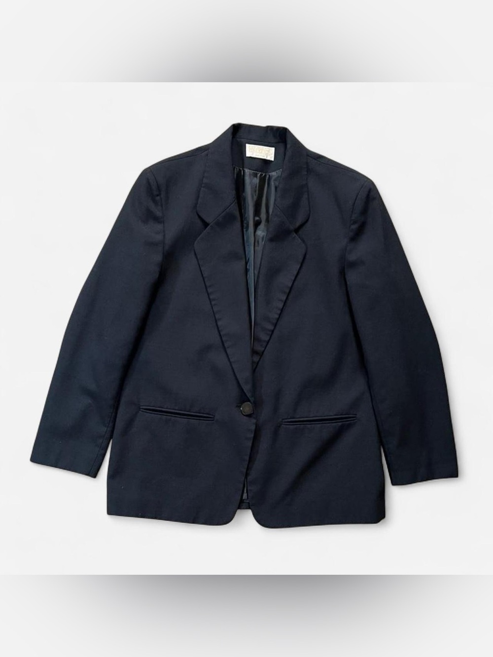 Vintage 90s Pendleton Black Blazer with Blue Stone Button